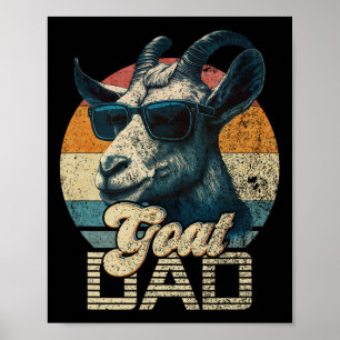 Vintage Retro Ziege Vater Beste Ziegenpapa Lustige Poster