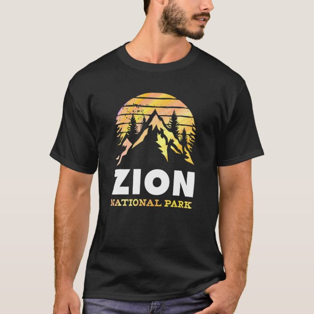 Vintage Retro Zion National Park Utah T-Shirt (Vorderseite)