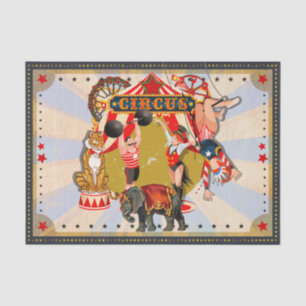 Vintage Retro-Zirkus-Geburtstagsfeier Benutzerdefi Seidenpapier