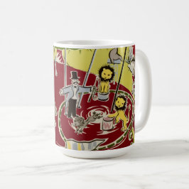 Vintage Retro-Zirkustiere Ring Thema Kaffeetasse