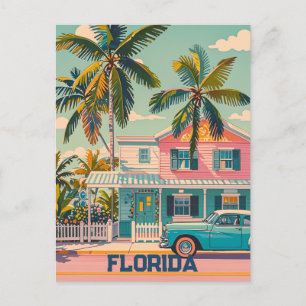 Vintage Retroflorida Postkarte