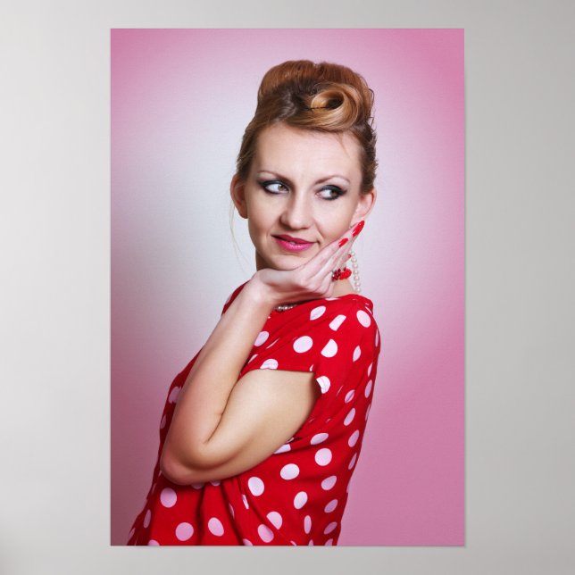 Vintage Retrofrau Poster (Vorne)