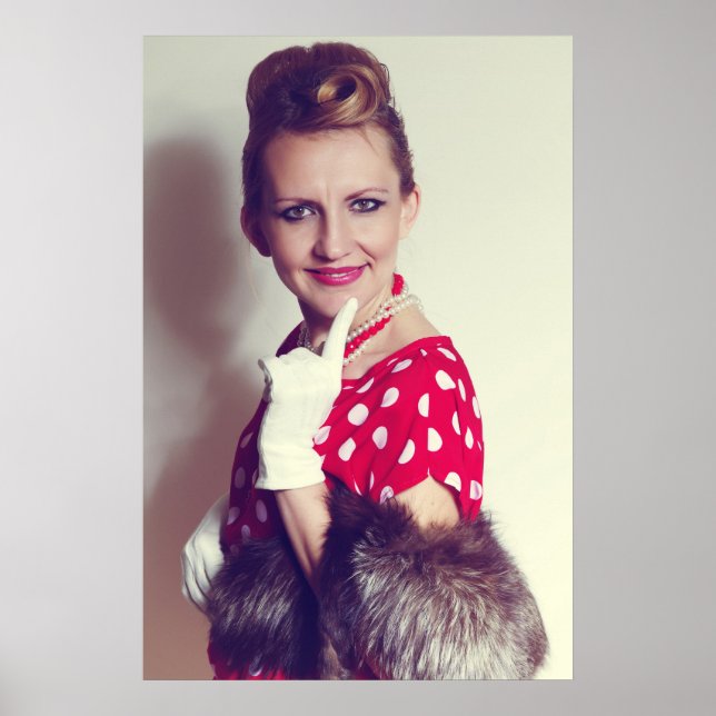 Vintage Retrofrau Poster (Vorne)