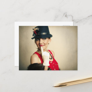 Vintage Retrofrau Postkarte