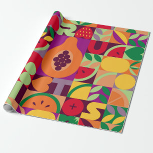 Vintage Retrofrucht Vintag nahtlos Muster. Abst Geschenkpapier