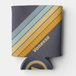 Vintage Retrograde Rainbow Stripes with Name Dosenkühler