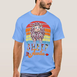 Vintage Retroschaf-Blume Leopard Sheep F T-Shirt