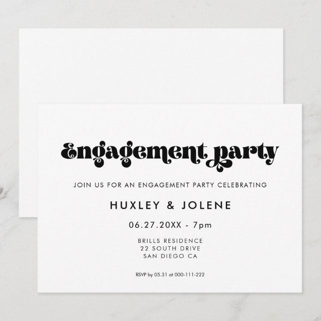 Vintage Retroskriptaktionspartei Einladung (Vorne/Hinten)