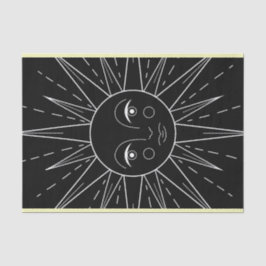 Vintage Retrosonne auf schwarz Seidenpapier