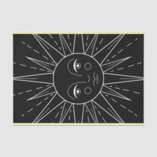 Vintage Retrosonne auf schwarz Seidenpapier