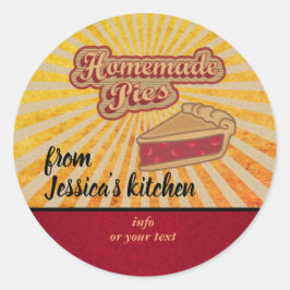 Vintage Retrotypografie hausgemachte Kuchen Runder Aufkleber