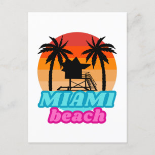 Vintage-Rettungsturm am Strand von Miami Beach, Fl Postkarte