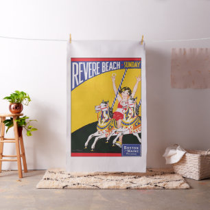 Vintage-Revere-Beach-Karussell nostalgisches Poste Stoff