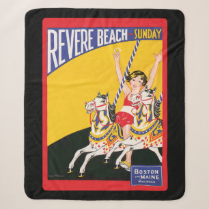 Vintage Revere Beach Karussellposter Nostalgisch Sherpadecke