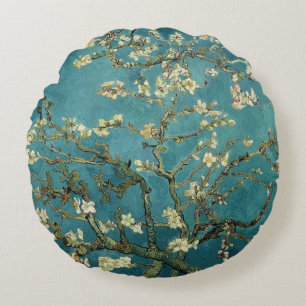 Vintage reversible Van Gogh Mandelblüte Rundes Kissen