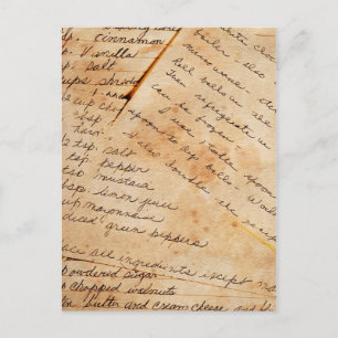 Vintage Rezepte Postkarte