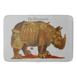 Vintage Rhino Durer's Rhinoceros Antike Badematte