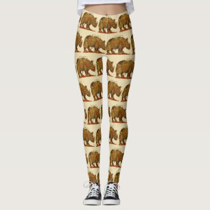 Vintage Rhino Durer's Rhinoceros Antike Leggings