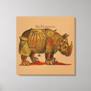 Vintage Rhino Durer's Rhinoceros Antike Leinwanddruck