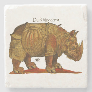 Vintage Rhino Durer's Rhinoceros Antike Steinuntersetzer