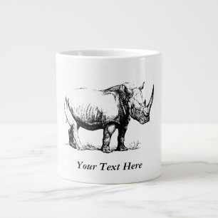 Vintage Rhinoceros Illustration, Tier Jumbo-Tasse