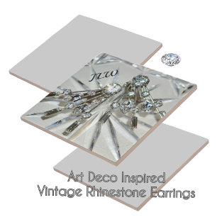 Vintage-Rhinstone Art Deco Eleganter Retro-Glamour Fliese