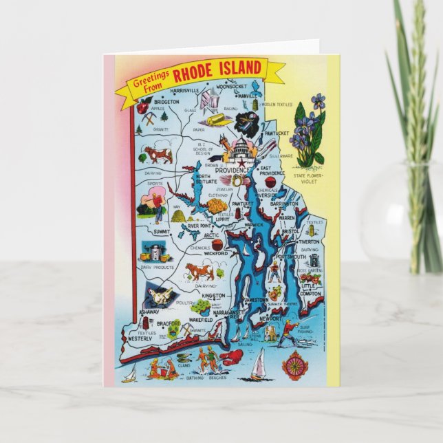 Vintage Rhode Island Karte (Vorderseite)