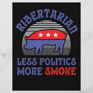 Vintage Ribertarian Weniger Politik Mehr Rauch BBQ Flyer