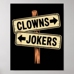 Vintage Richtung Clowns nach links Joker nach Poster