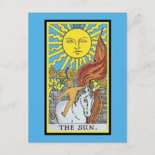 Vintage Rider Waite The Sun Tarotkarten-Design Postkarte