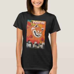 Vintage riesiger roter Panda-Monster, der eine Sta T-Shirt