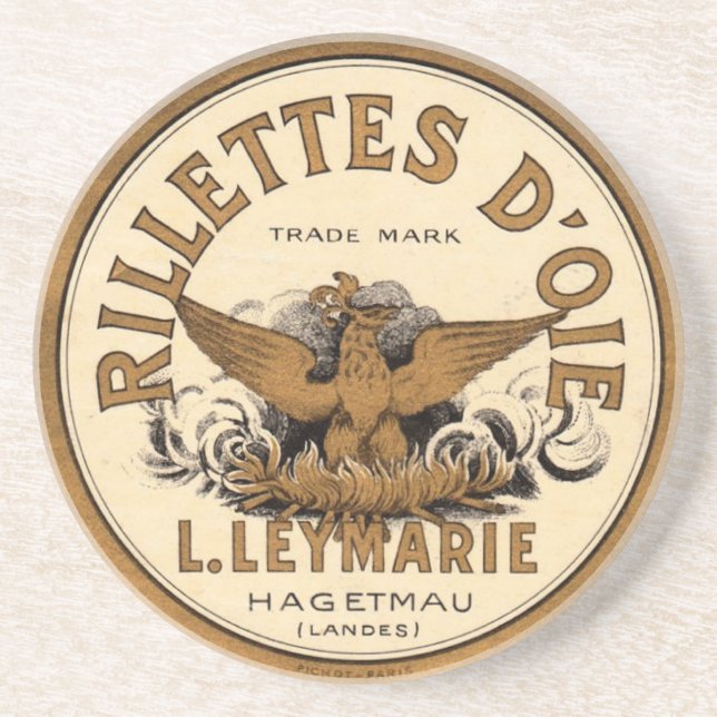 Vintage Rillettes d'oie-Werbung Getränkeuntersetzer (Vorne)
