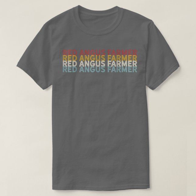 Vintage Rinder Roter Bauer Angus T-Shirt (Design vorne)