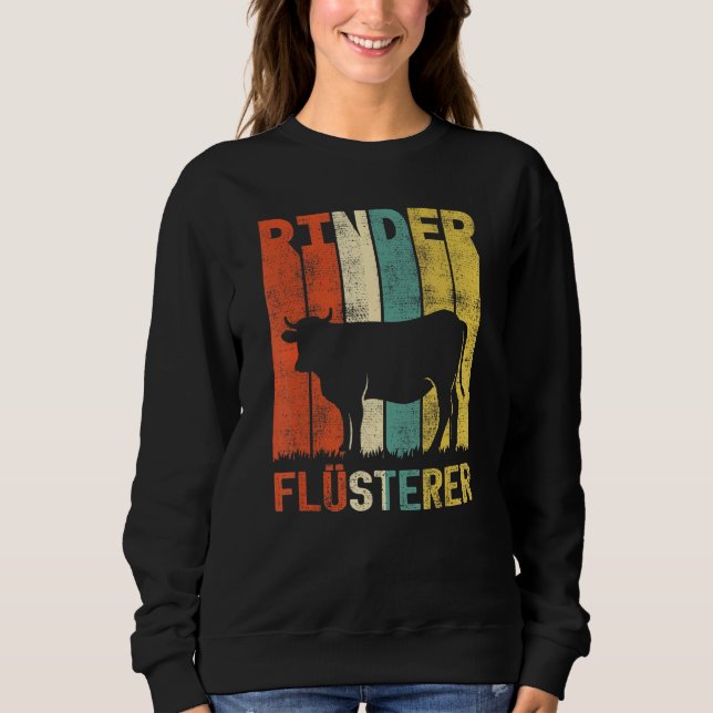 Vintage Rinder Whisper Retro Bauer Kuh Sweatshirt (Vorderseite)