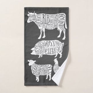 Vintage-Rindfleisch-Schweinefleisch-Hähnchen-Schla Handtuch