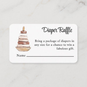 Vintage Ringe Toy Diaper Raffle Begleitkarte