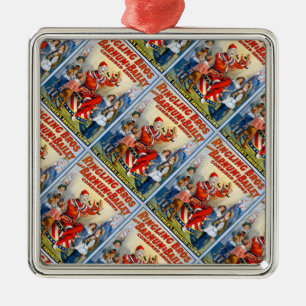 Vintage Ringling Bruder-Clown-Zirkus-Plakat-Kinder Ornament Aus Metall