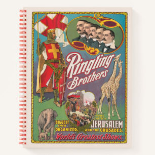 Vintage-Ringling-Brüder-Zirkusposter Notizbuch