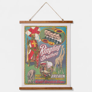 Vintage-Ringling-Brüder-Zirkusposter Wandteppich Mit Holzrahmen