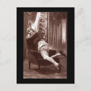 Vintage risqué Mädchenfoto Postkarte