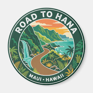 Vintage Road to Hana Hawaii Magnet