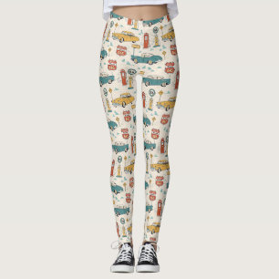 Vintage-Road-Trip-Muster (1) Leggings