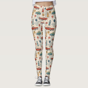 Vintage-Road-Trip-Muster (2) Leggings