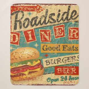 Vintage Roadside Diner Metallschild. diner, retro, Sherpadecke