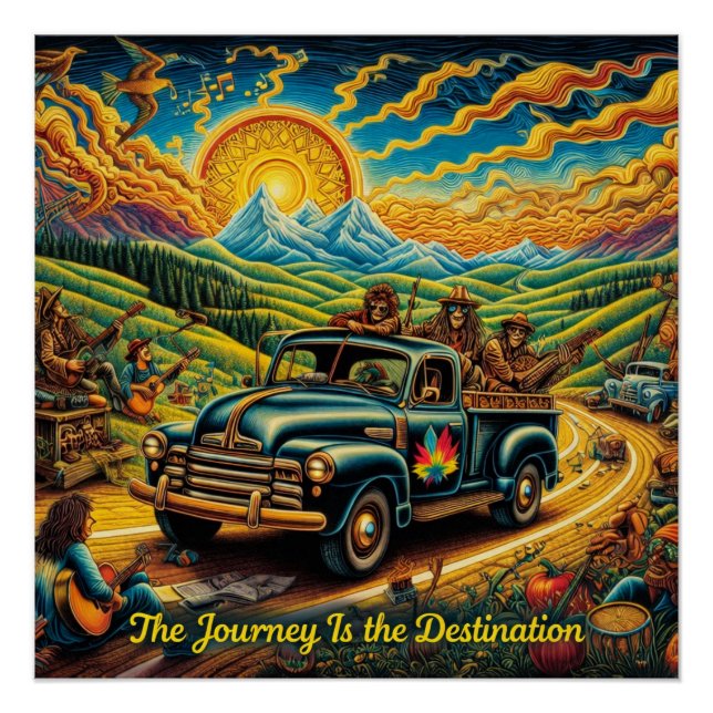 Vintage Roadtrip Poster (Vorderseite)