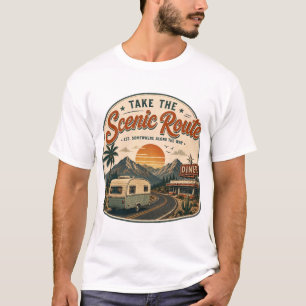 Vintage-Roadtrip-Take-the-Scenic-Route-Camper-Van T-Shirt