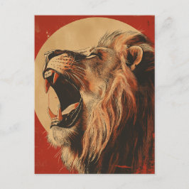 Vintage Roaring Lion  Postkarte