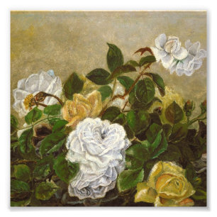 Vintage Robert Duncanson Stillleben mit Rosen Fotodruck