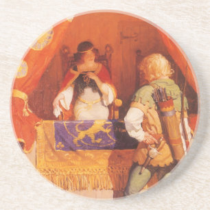 Vintage Robin Hood trifft Maid Marian von NC Wyeth Getränkeuntersetzer