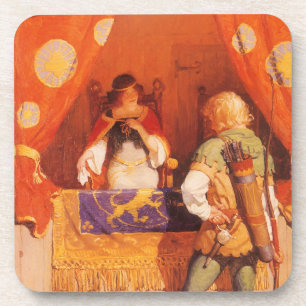 Vintage Robin Hood trifft Maid Marian von NC Wyeth Getränkeuntersetzer